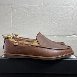 Evans 8842 Brown Leather Faux Fur Lined Comfort Casual Slip On Shoes Men's 14 M
